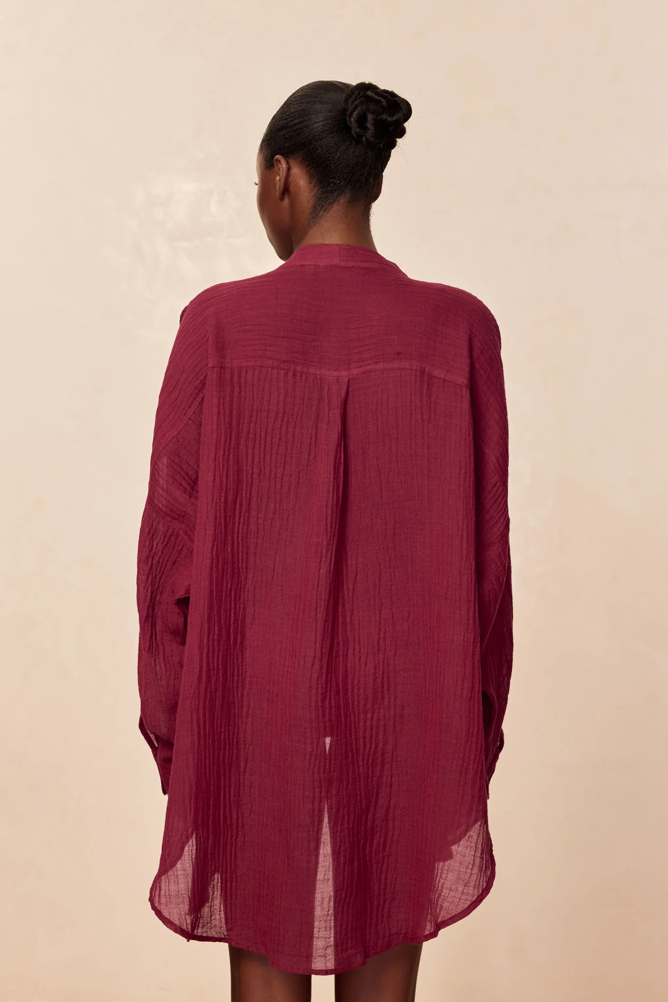Barcelona Tunic - Fig Crinkle Linen - Image 6