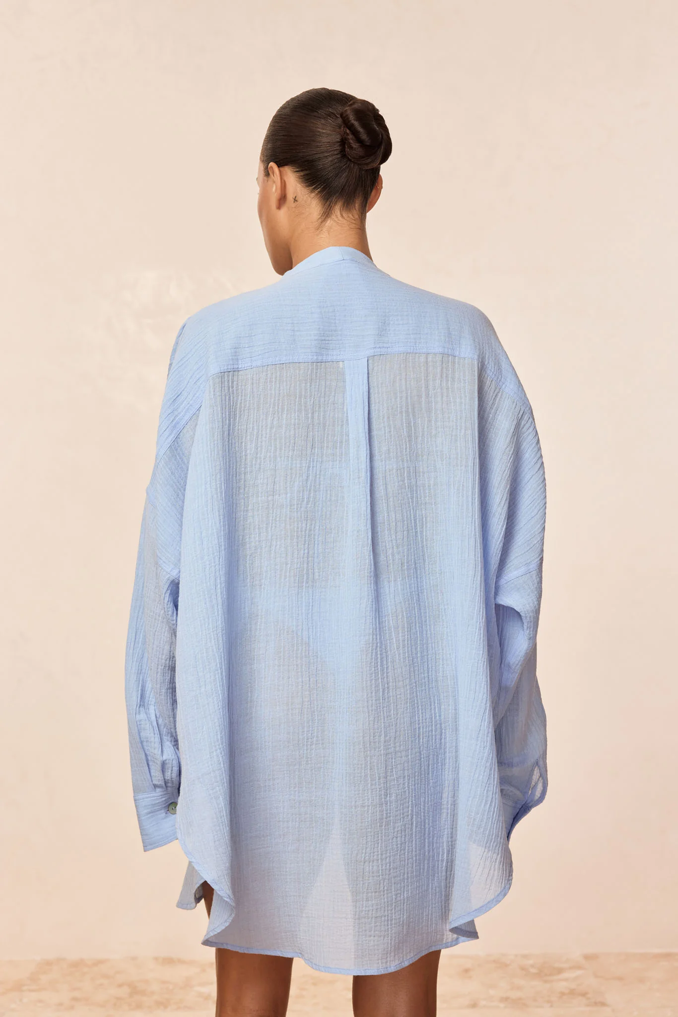 Barcelona Tunic - Sky Crinkle Linen - Image 3