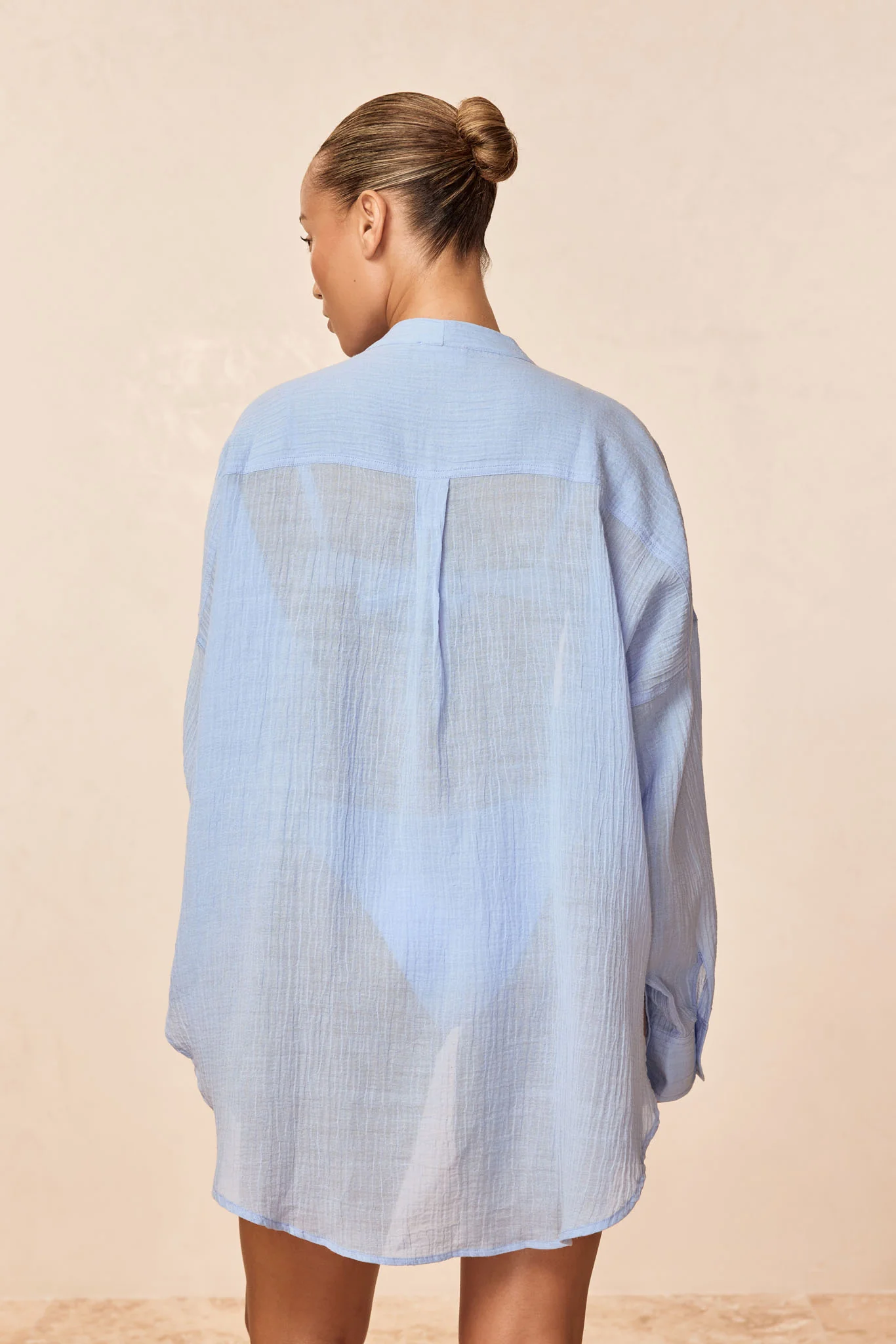 Barcelona Tunic - Sky Crinkle Linen - Image 7