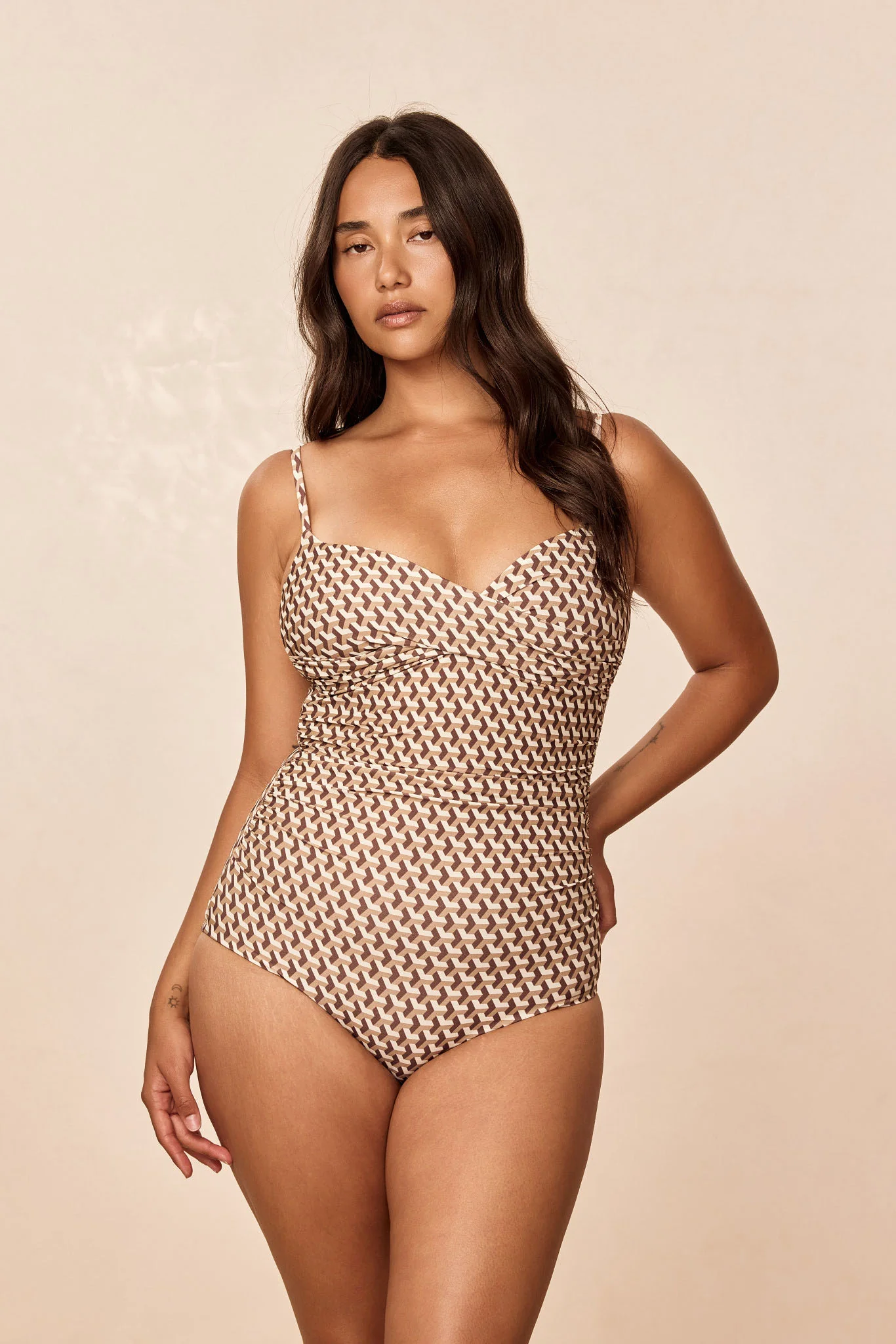 Bordeaux One Piece Full Coverage - Husk Geo - Image 3
