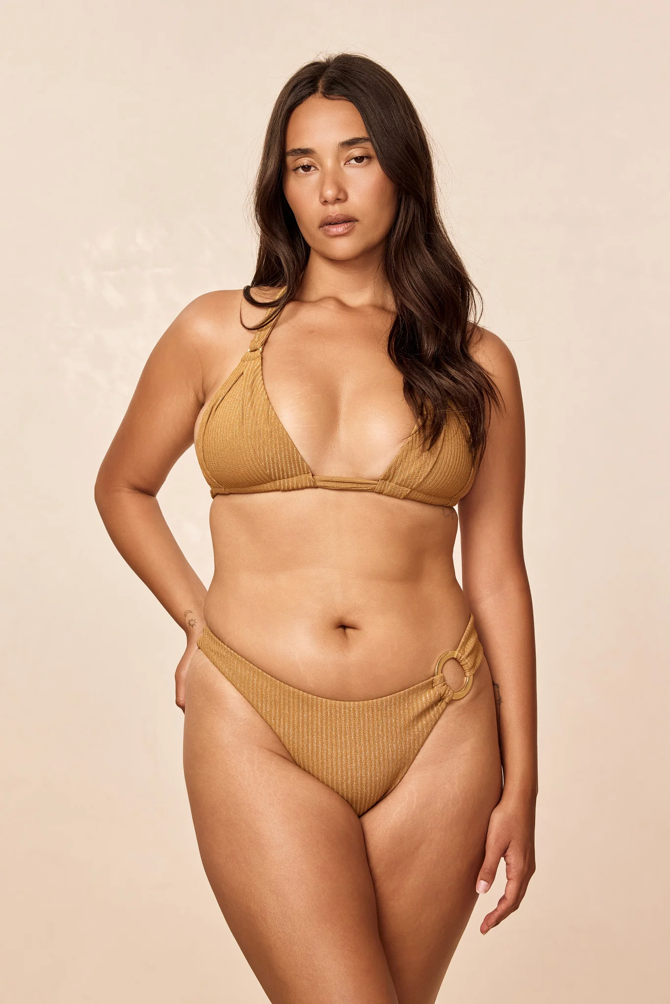 Bronte Bottom - Antique Gold Lurex Rib - Image 5
