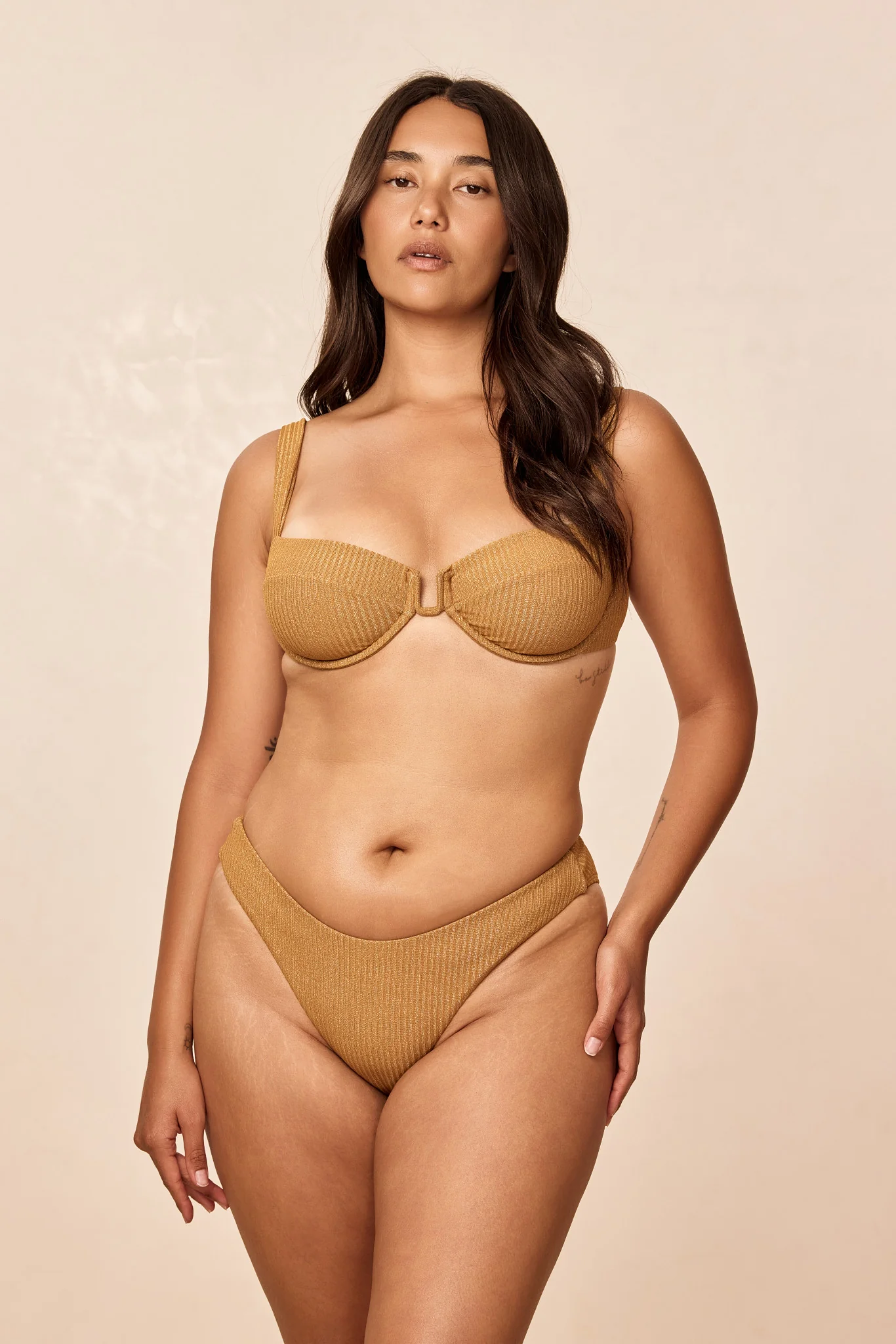 Cala Roja Top - Antique Gold Lurex Rib - Image 5