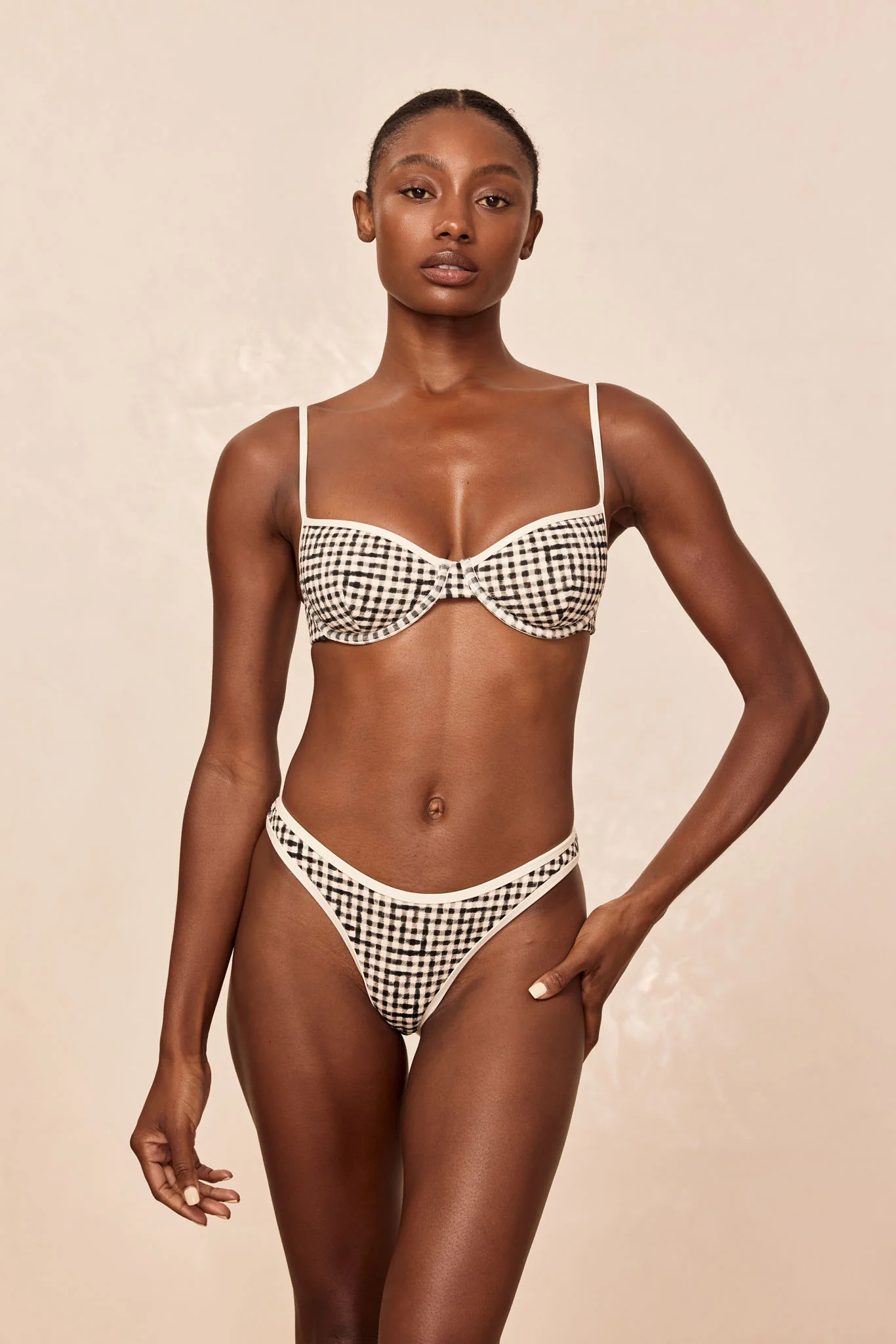 Capri Top Colorblock - Black Gingham - Image 3