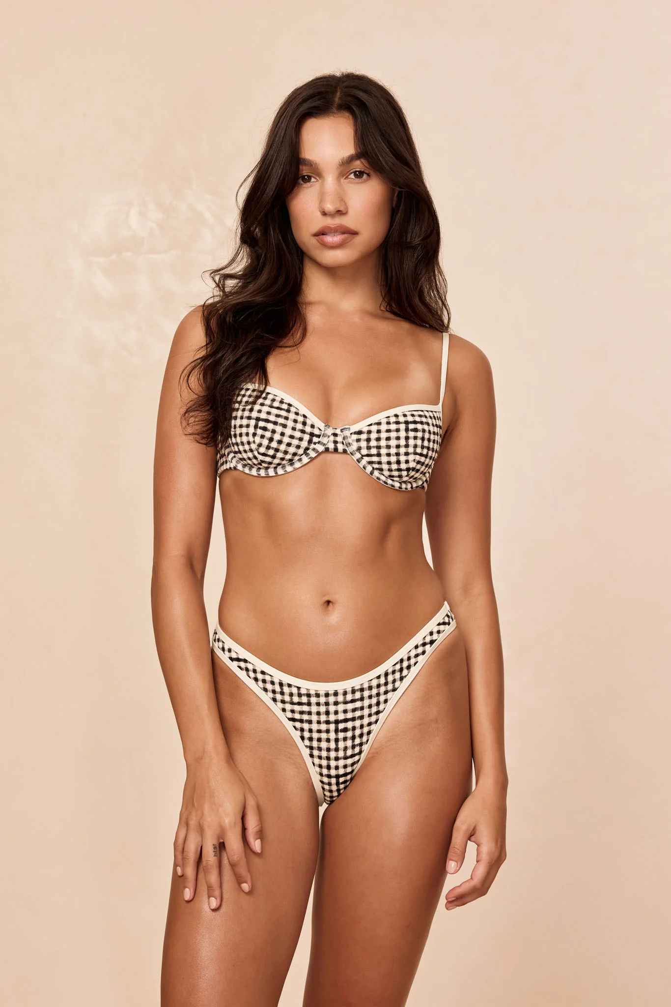 Capri Top Colorblock - Black Gingham - Image 5
