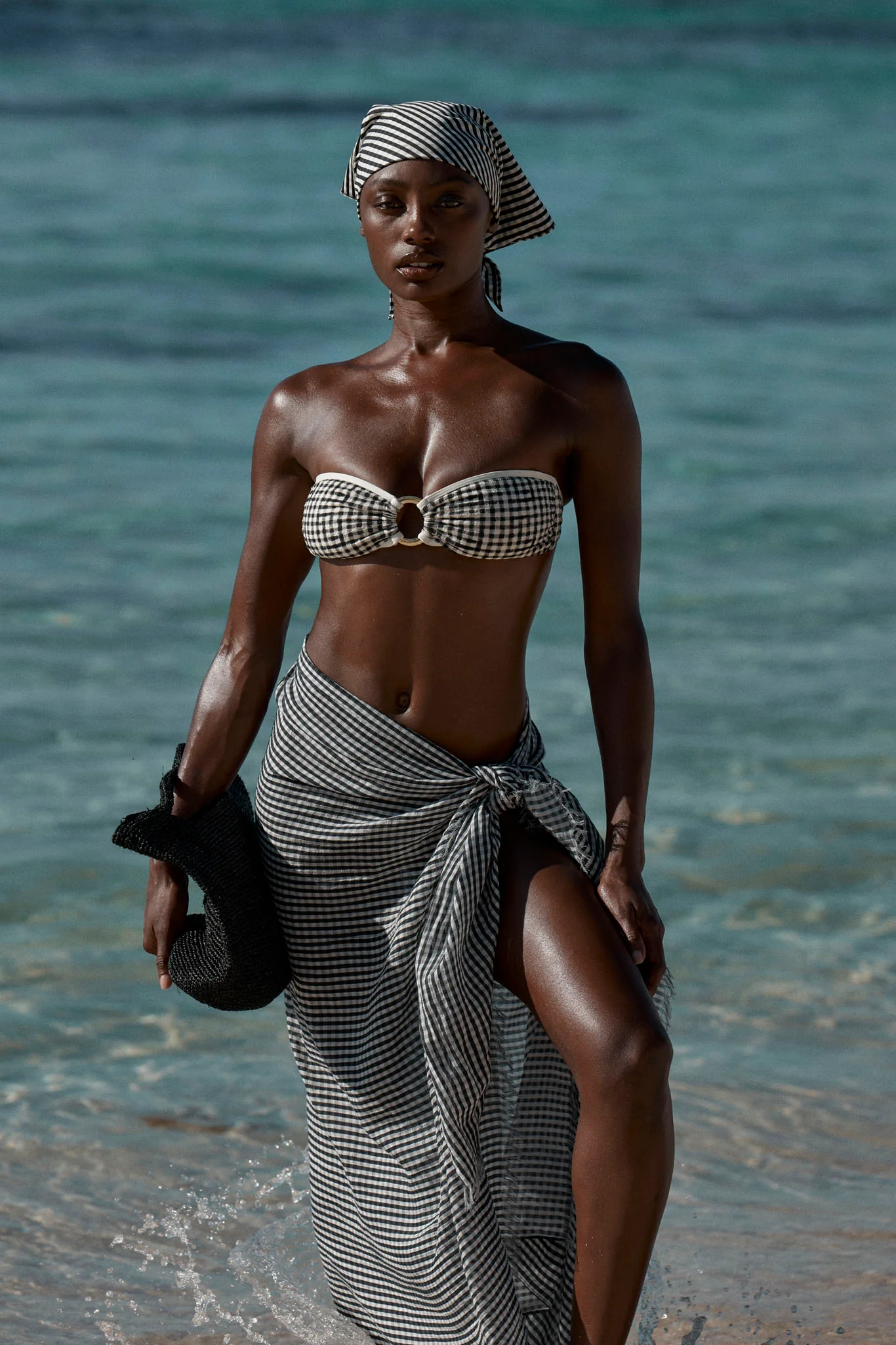 Costa Rica Top Colorblock - Black Gingham - Image 3