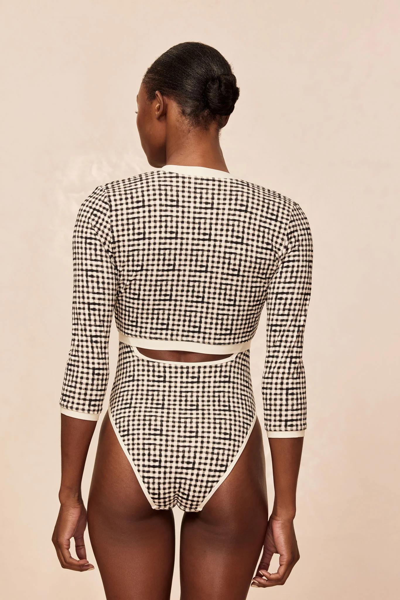 Crete Swim Cardi - Black Gingham - Image 6