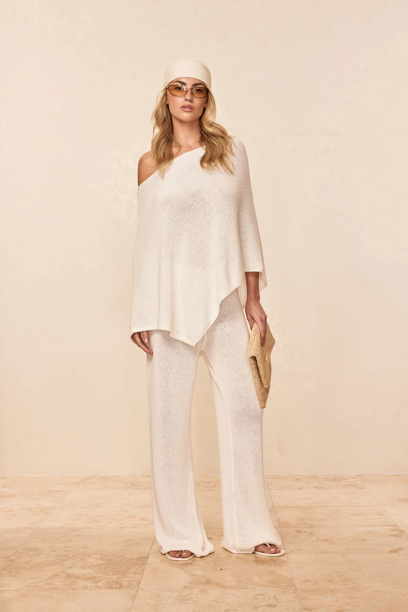 Dominica Poncho Open Knit - Ivory - Image 3