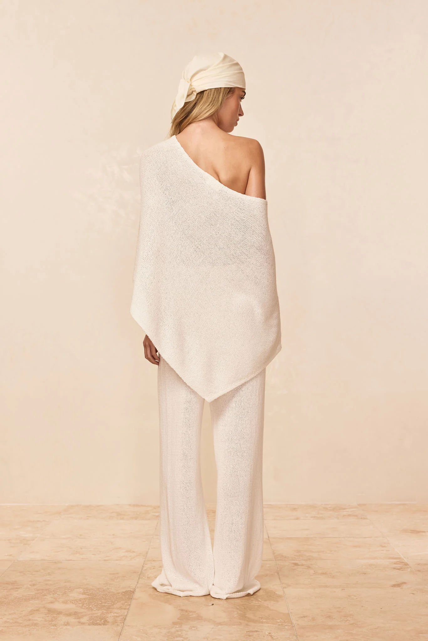 Dominica Poncho Open Knit - Ivory - Image 4