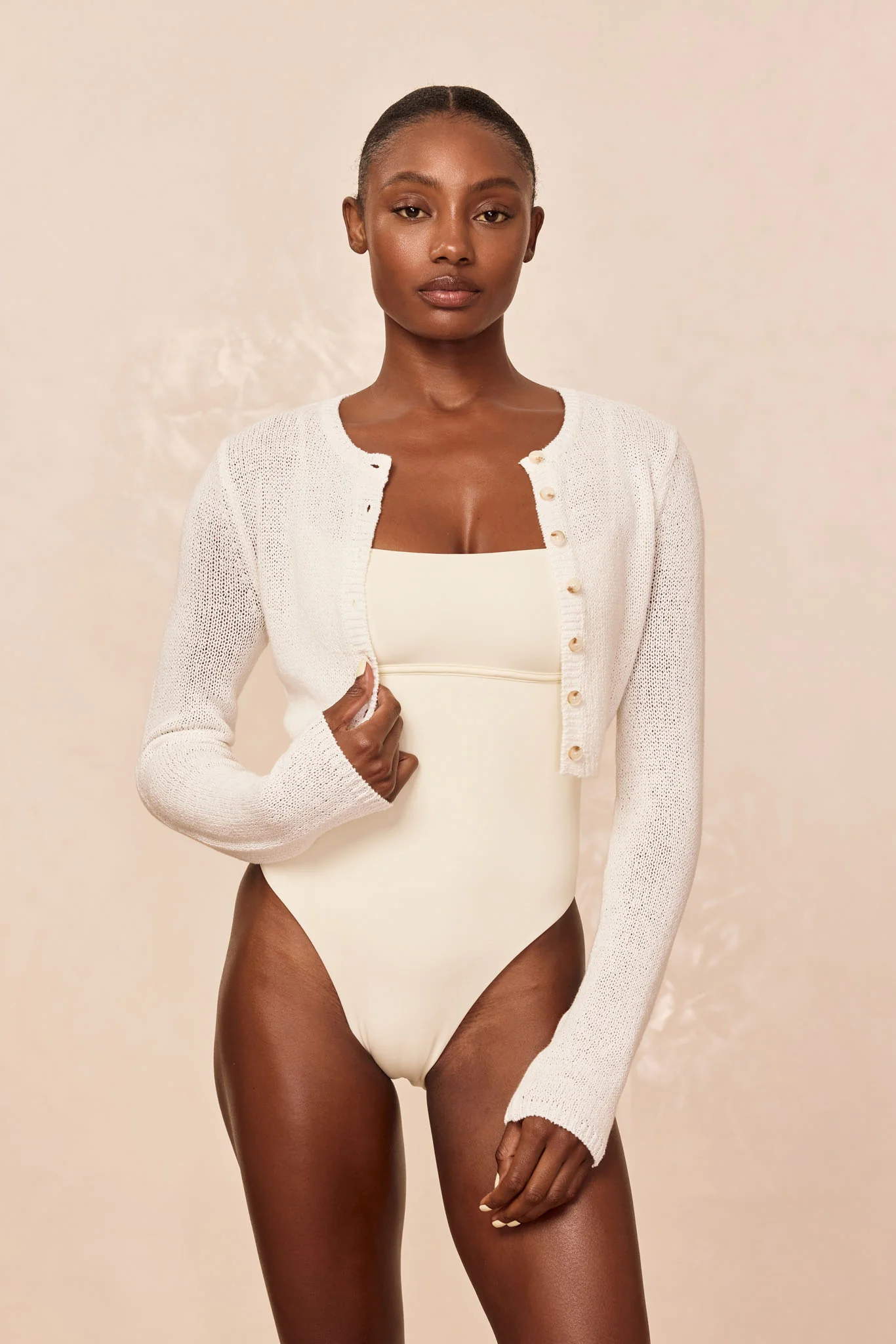 Genoa Cardigan - Ivory Open Jersey - Image 4