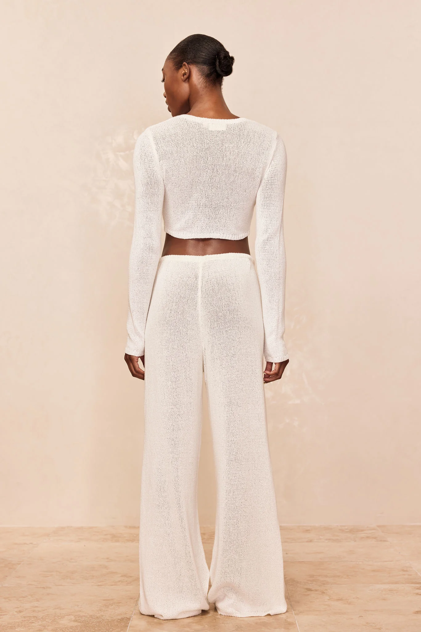 Belize Pant Open Knit - Ivory - Image 6