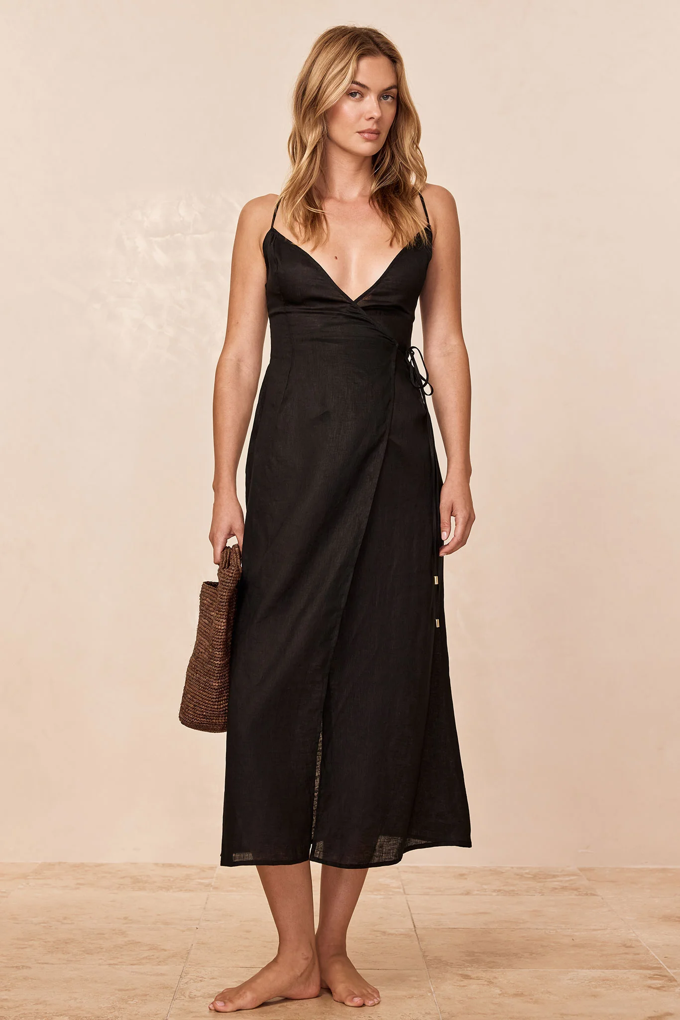 Levanzo Dress - Black Linen - Image 5