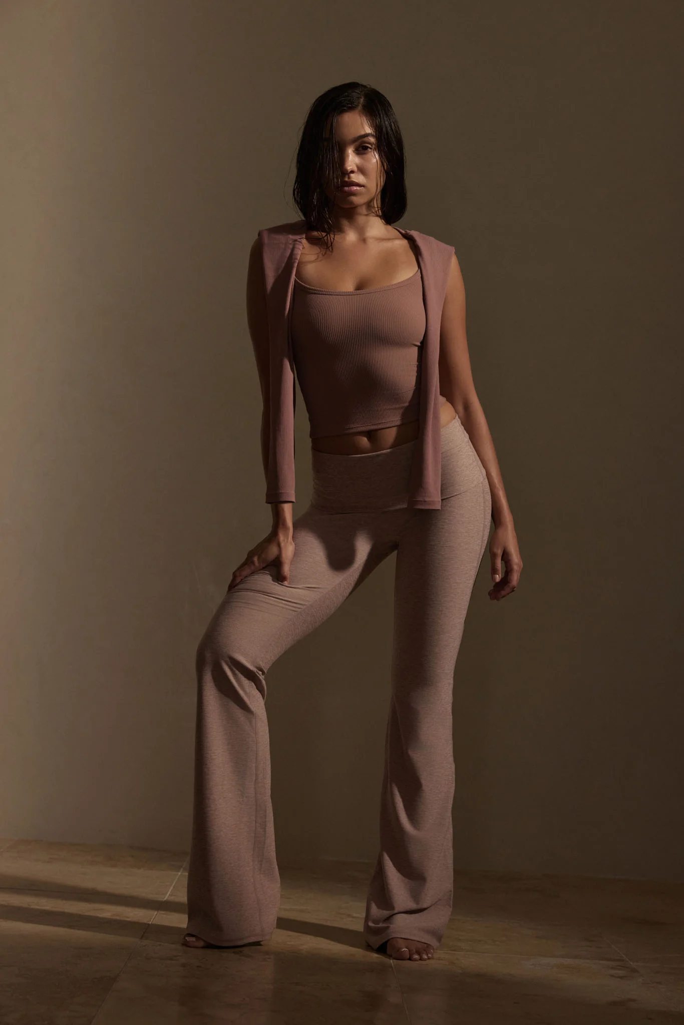 Melrose Flared Legging - Heather Mauve - Image 2