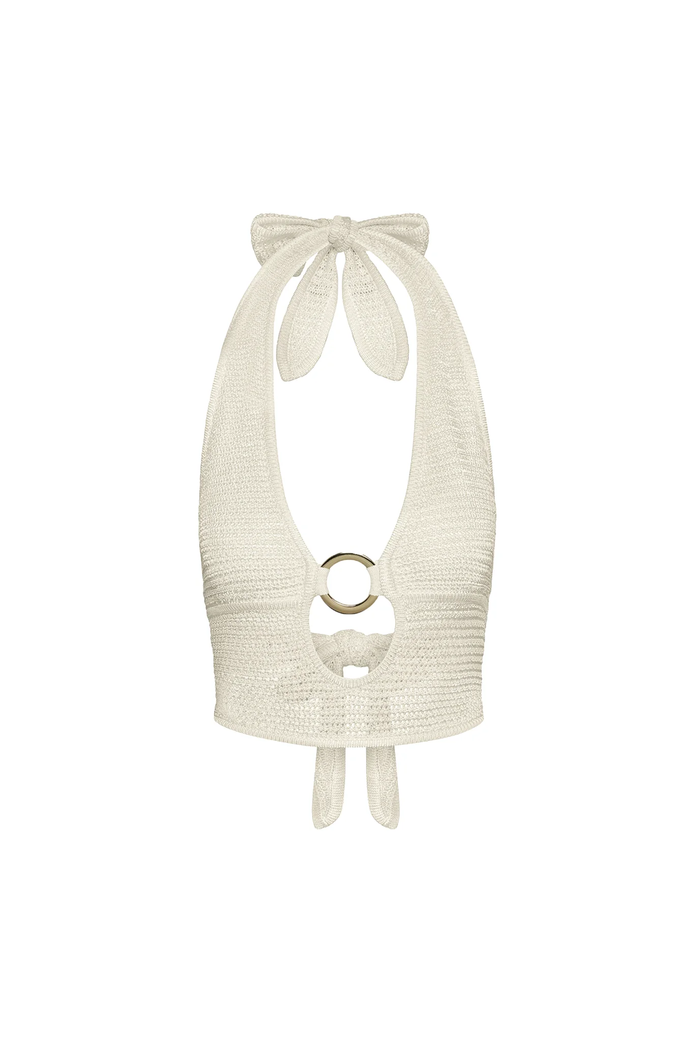 Miami Top - Ivory Shiny Treble Knit