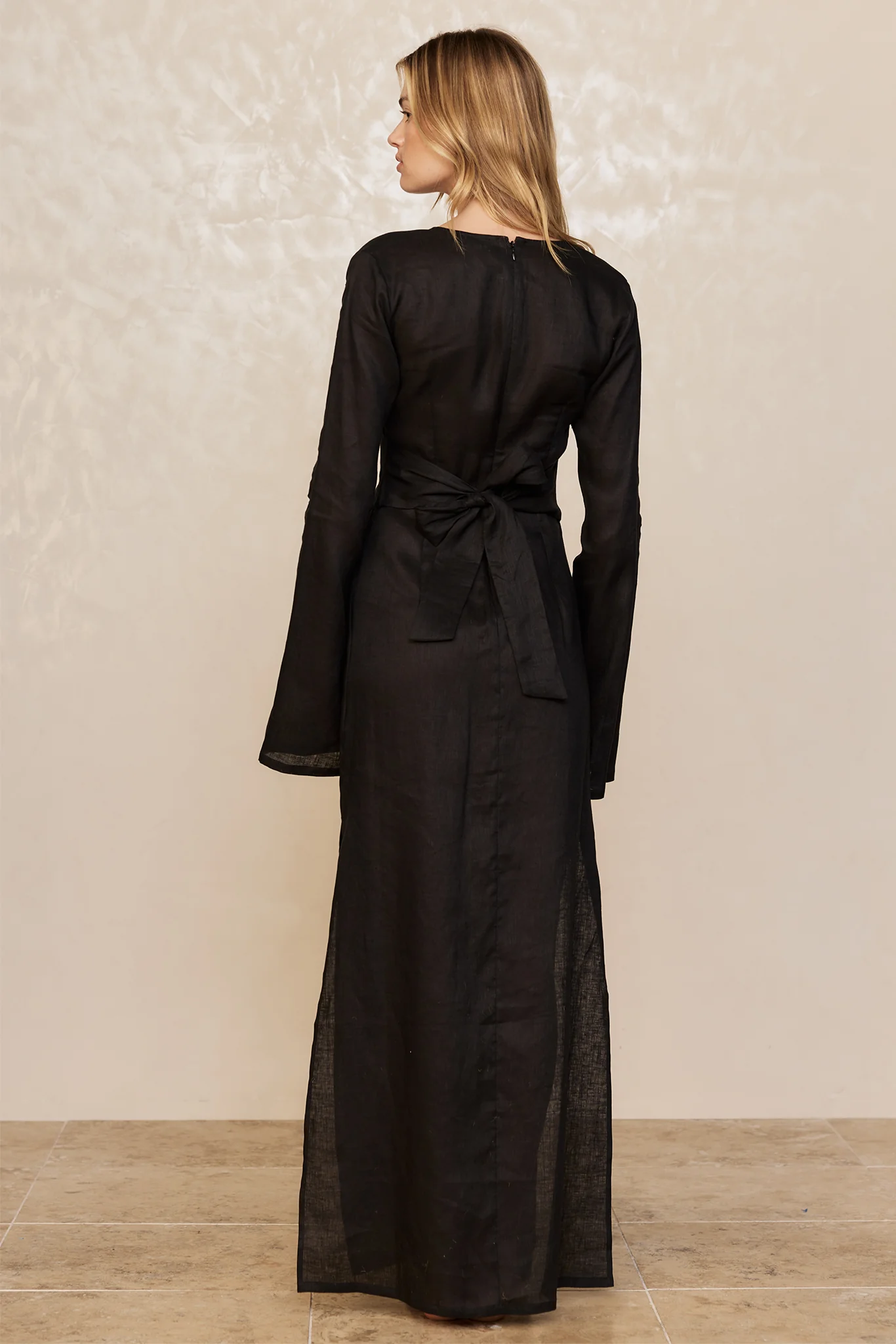 Montego Dress - Black Linen - Image 5