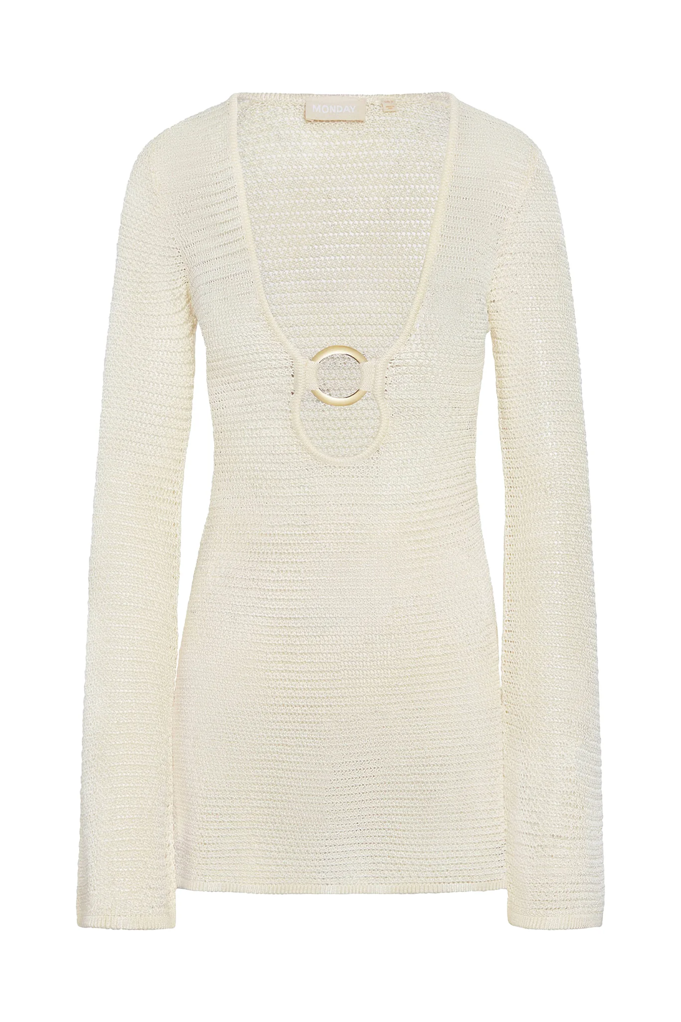 Montego Mini Dress - Ivory Shiny Treble Knit