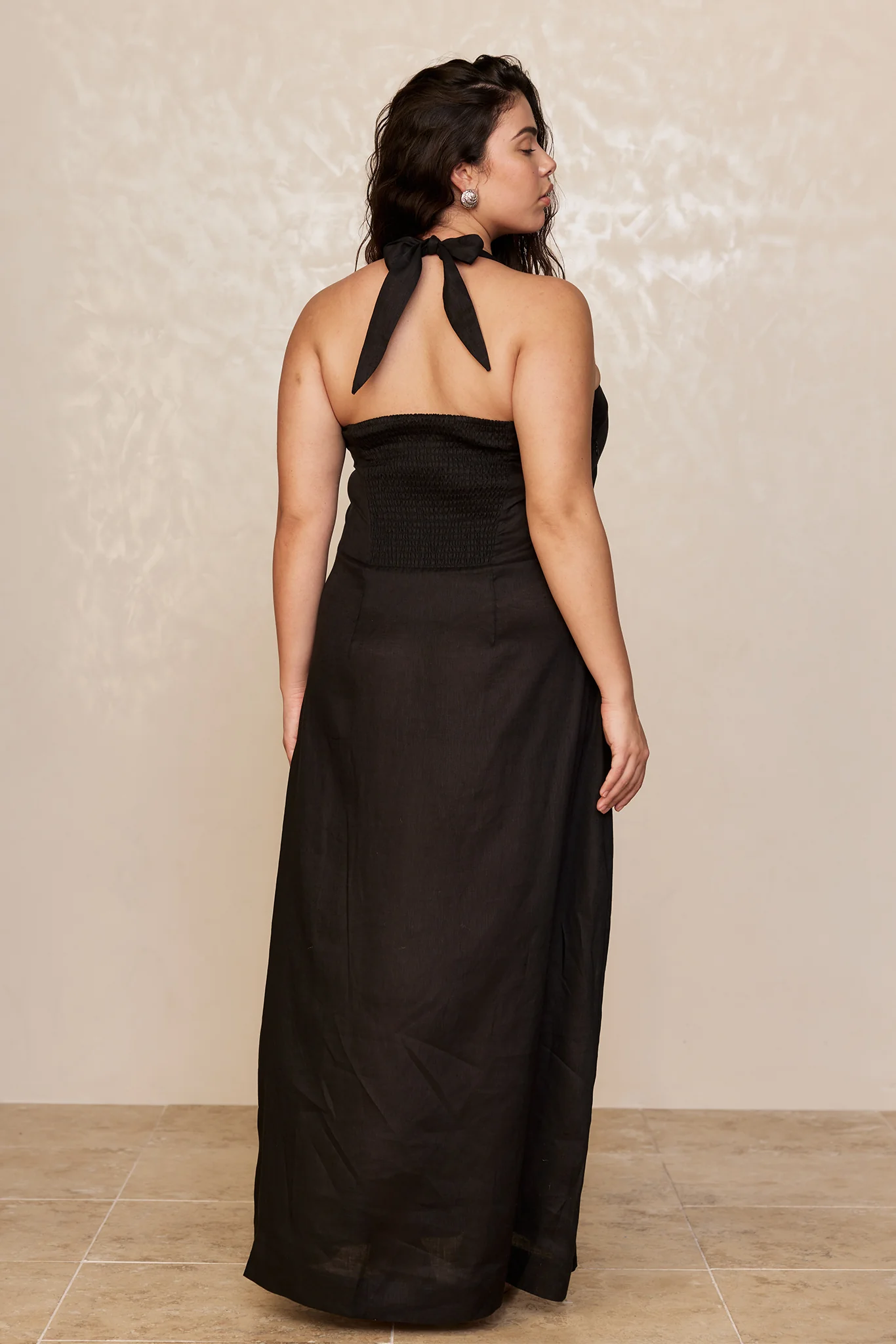 Montserrat Dress - Black Linen - Image 7