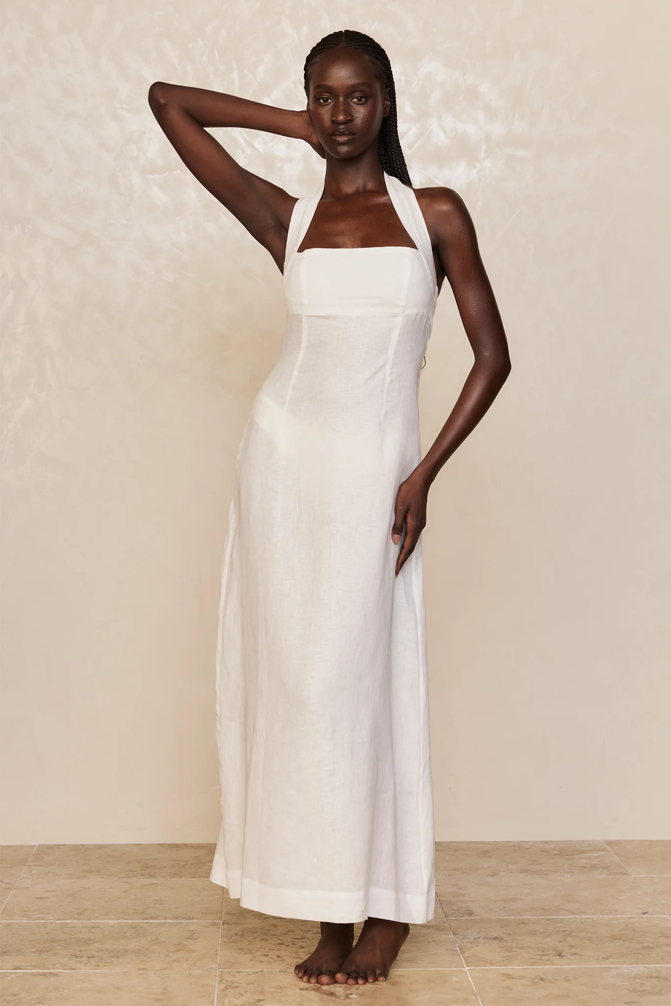 Montserrat Dress - White Linen - Image 3