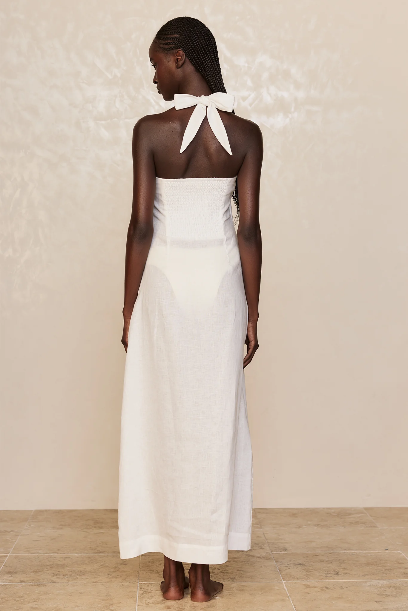 Montserrat Dress - White Linen - Image 4