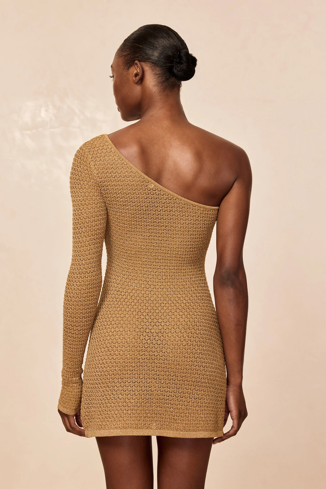 Palermo Mini Dress - Antique Gold Lace Crochet - Image 4