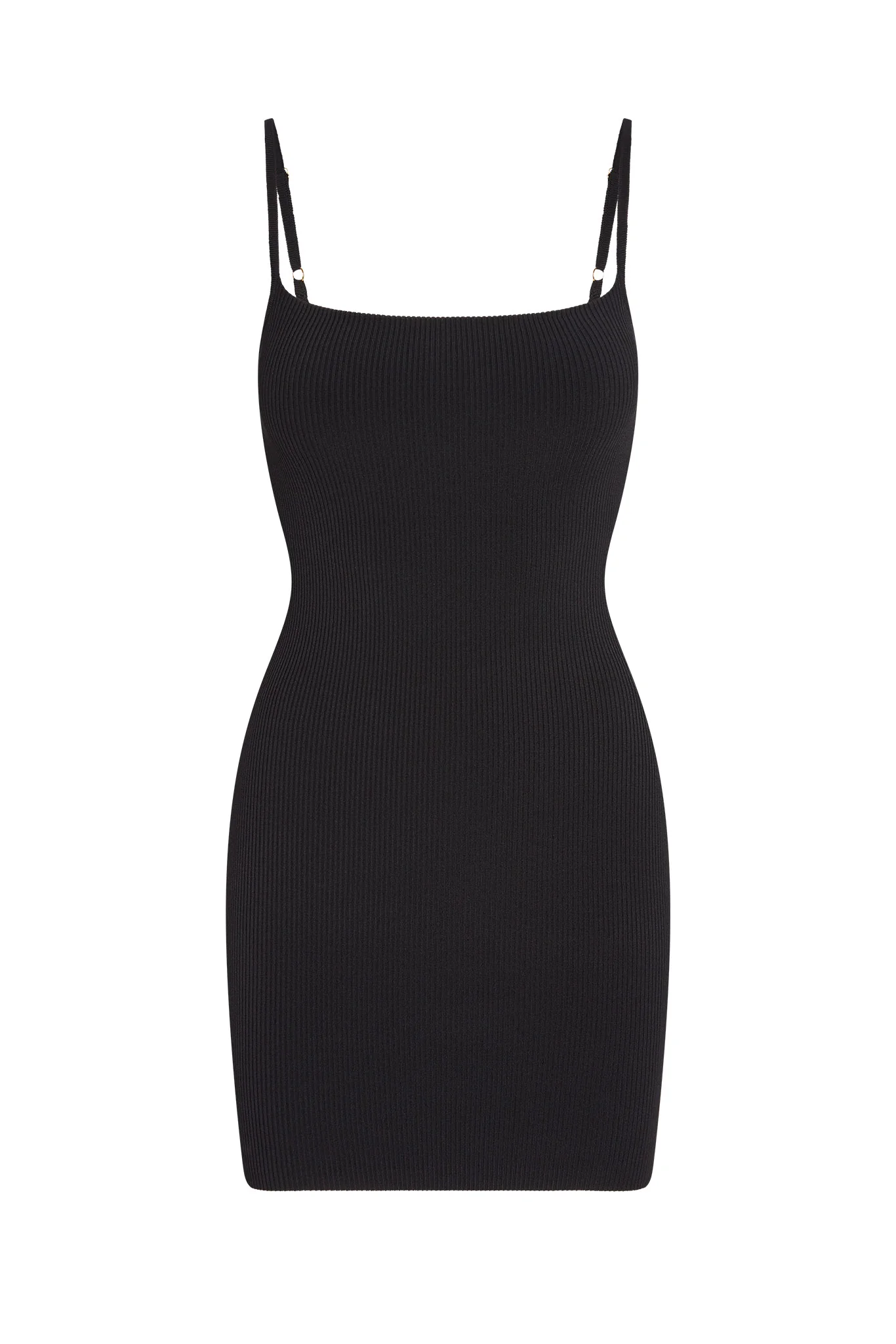 Provence Mini Dress - Black Knit Rib