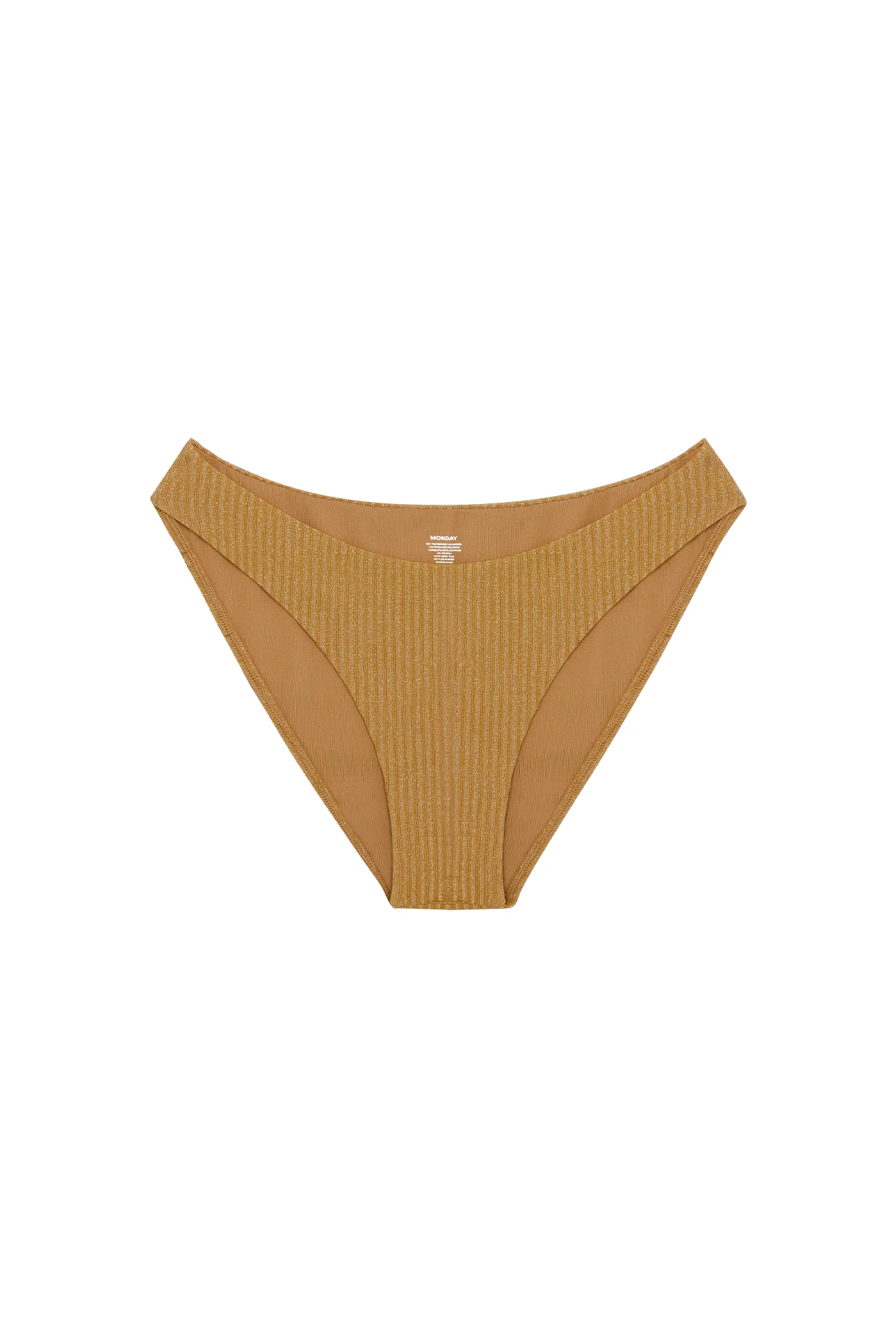 Seychelles Bottom - Antique Gold Lurex Rib (Modest Coverage)