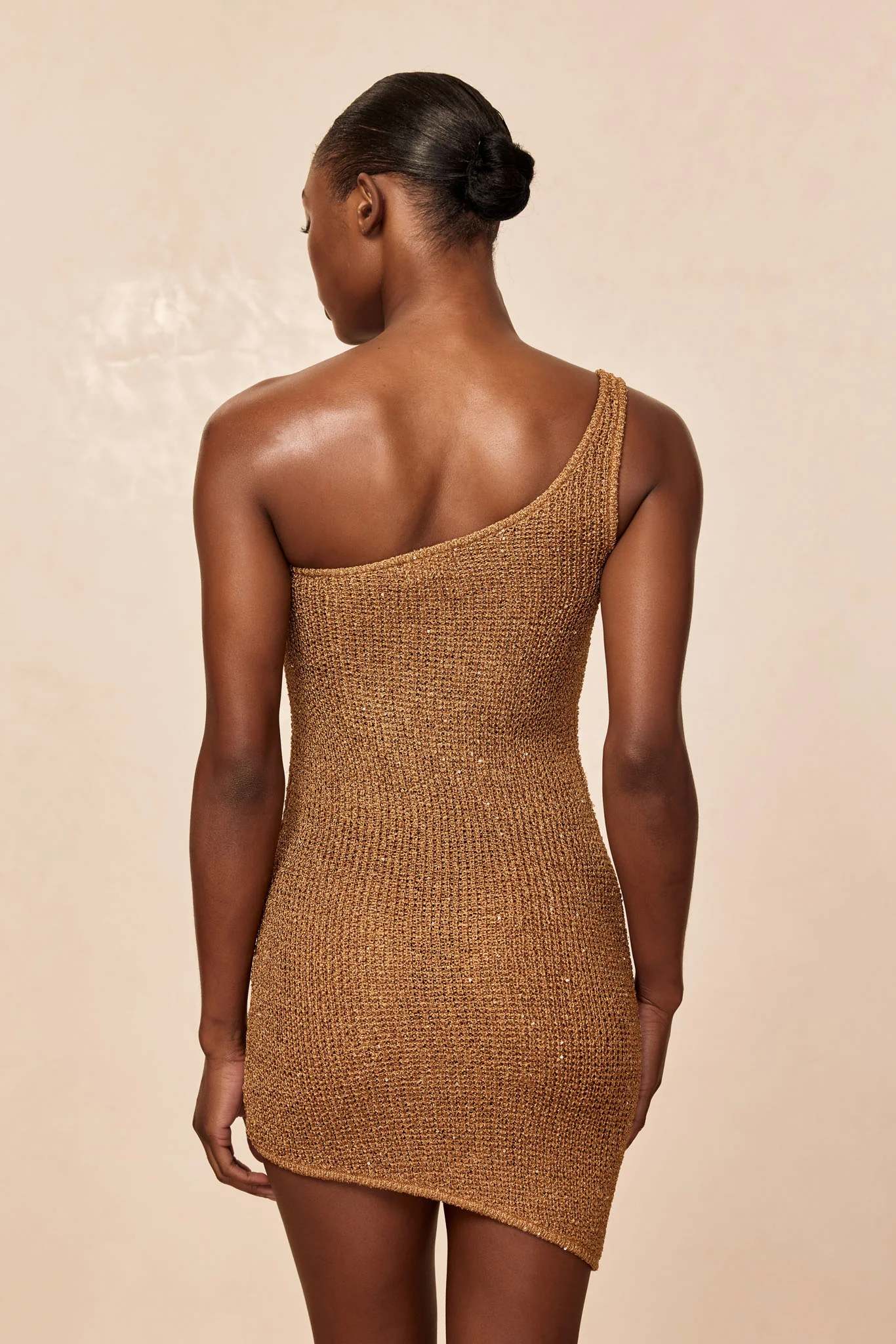 Taormina Dress - Antique Gold Sequin Knit - Image 4